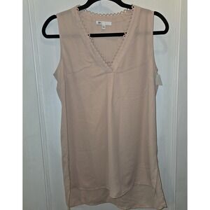 DR2‎ By Daniel Rainn Women's Loop Trim Tunic  Sleeveless Top Apricot Size S